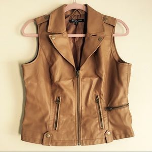 Baccini Tan faux leather vest
